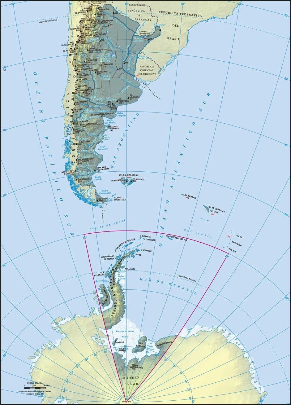 Argentina mapa fisico